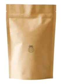 Arenga palm sugar in a kraft standing pouch with zipper